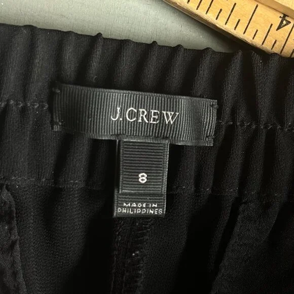 J Crew Joggers Size 8 Sydney Pull On Pants Elastic Waist Black Active Polyester - Picture 4 of 12
